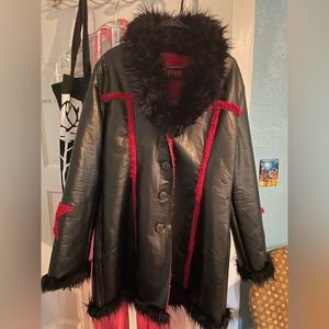 Tripp NYC Pleather Star Coat XL